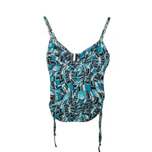 Y2k Calvin Klein Blue Patterned Tankini Top